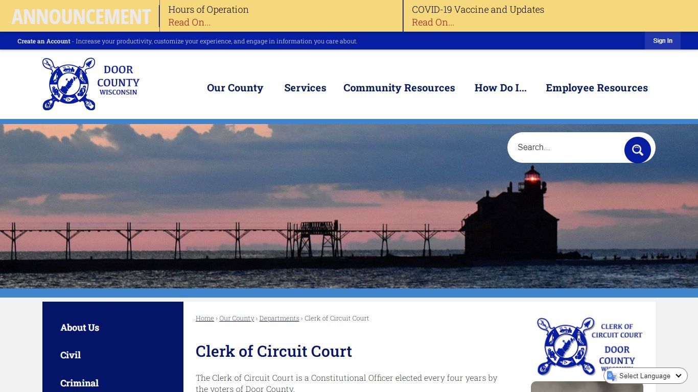 Clerk of Circuit Court | Door County, WI